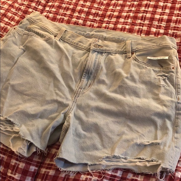 Old Navy Light Blue Distressed Jean Shorts - Picture 2 of 12